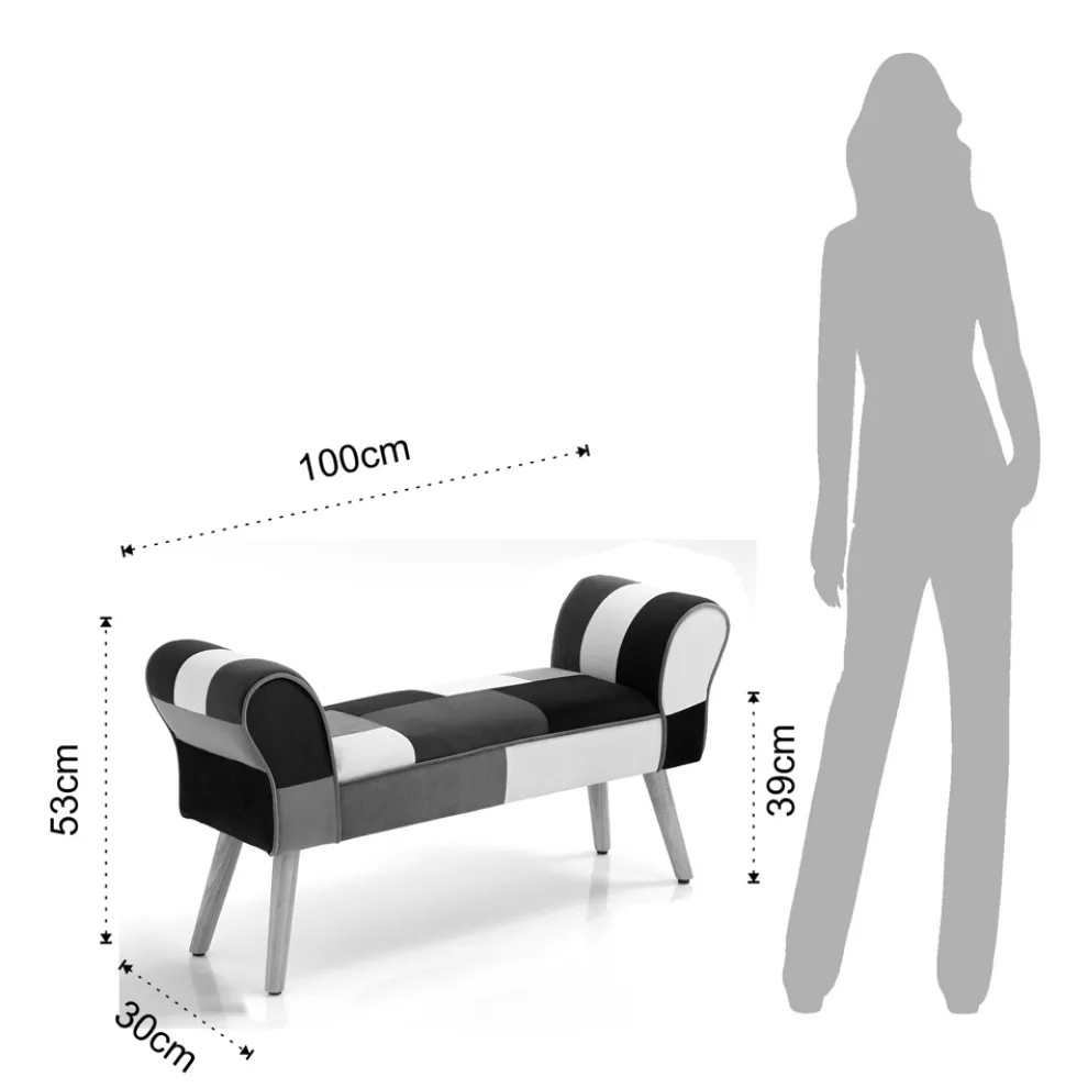 Bank mit Stoffbezug in Patchwork-Technik – Bromo