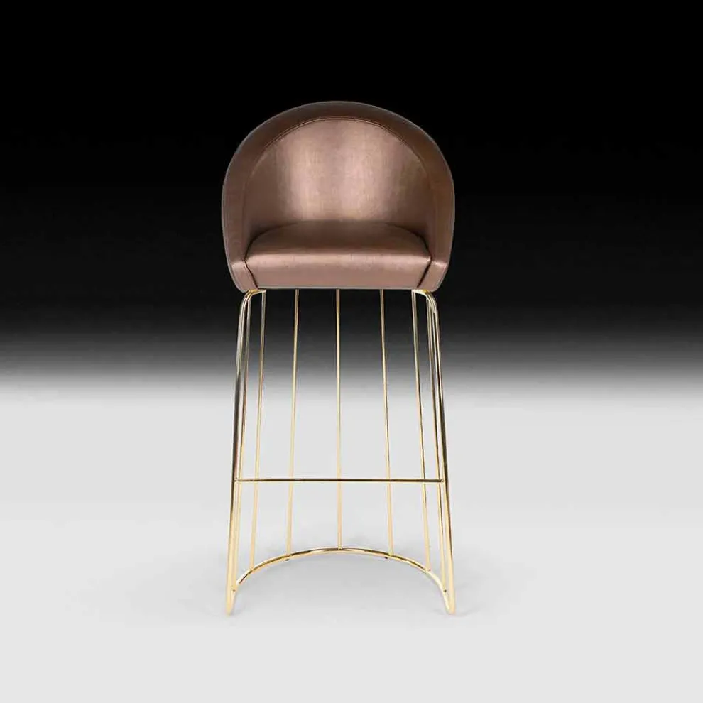 Barhocker Dedo, modernes Design, made in Italy, Rücken und Sitz gepolstert