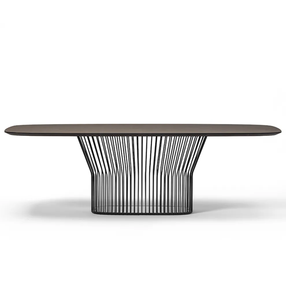 Barrel Esstisch aus Holz und schwarzem Metall Made in Italy - Alfero