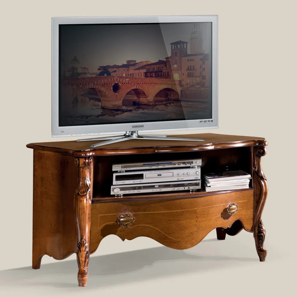 Bassano Walnuss TV-Schrank mit Schublade Made in Italy - Commodo