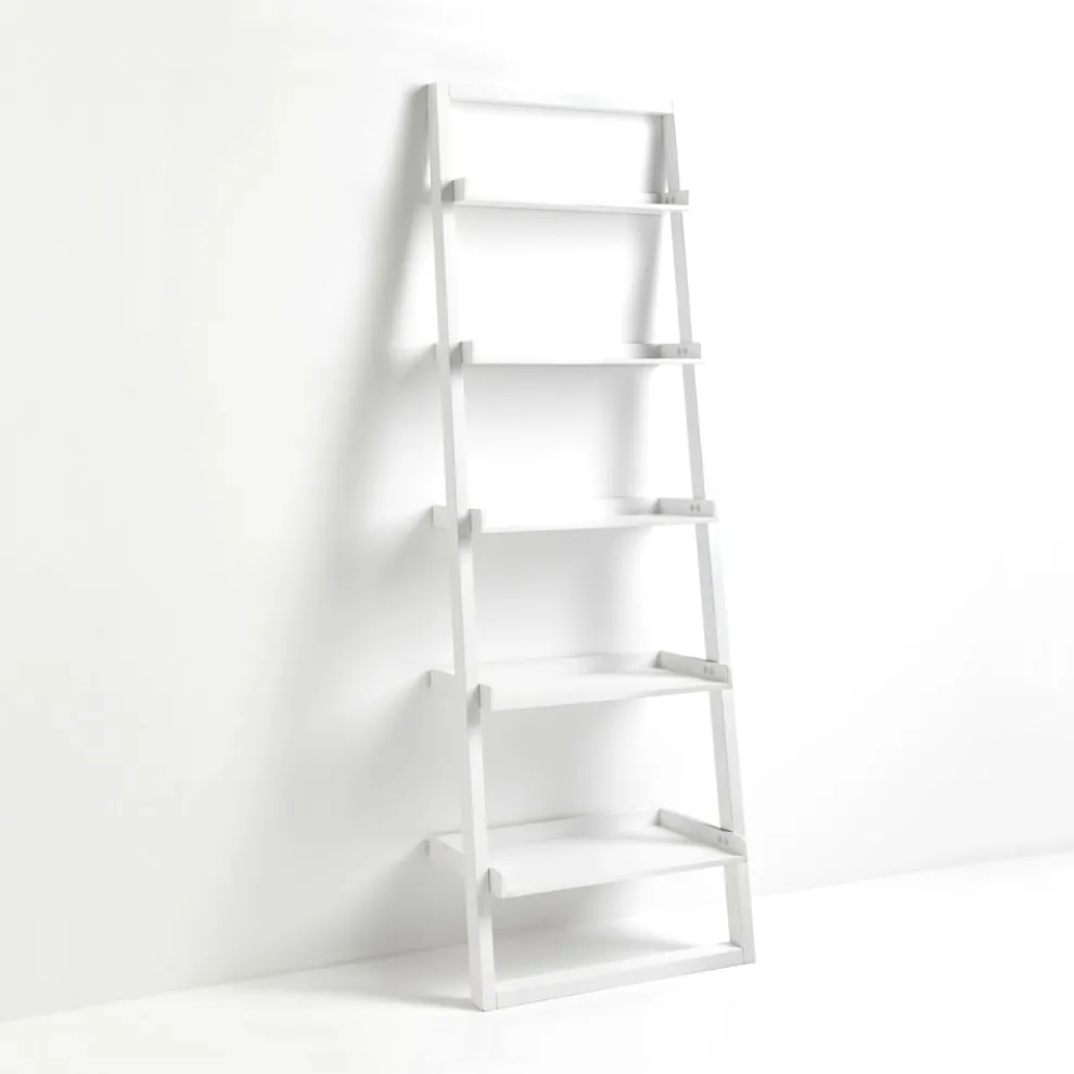 Bücherregal aus mattweiß lackiertem MDF mit 5 Regalen – Cadmium