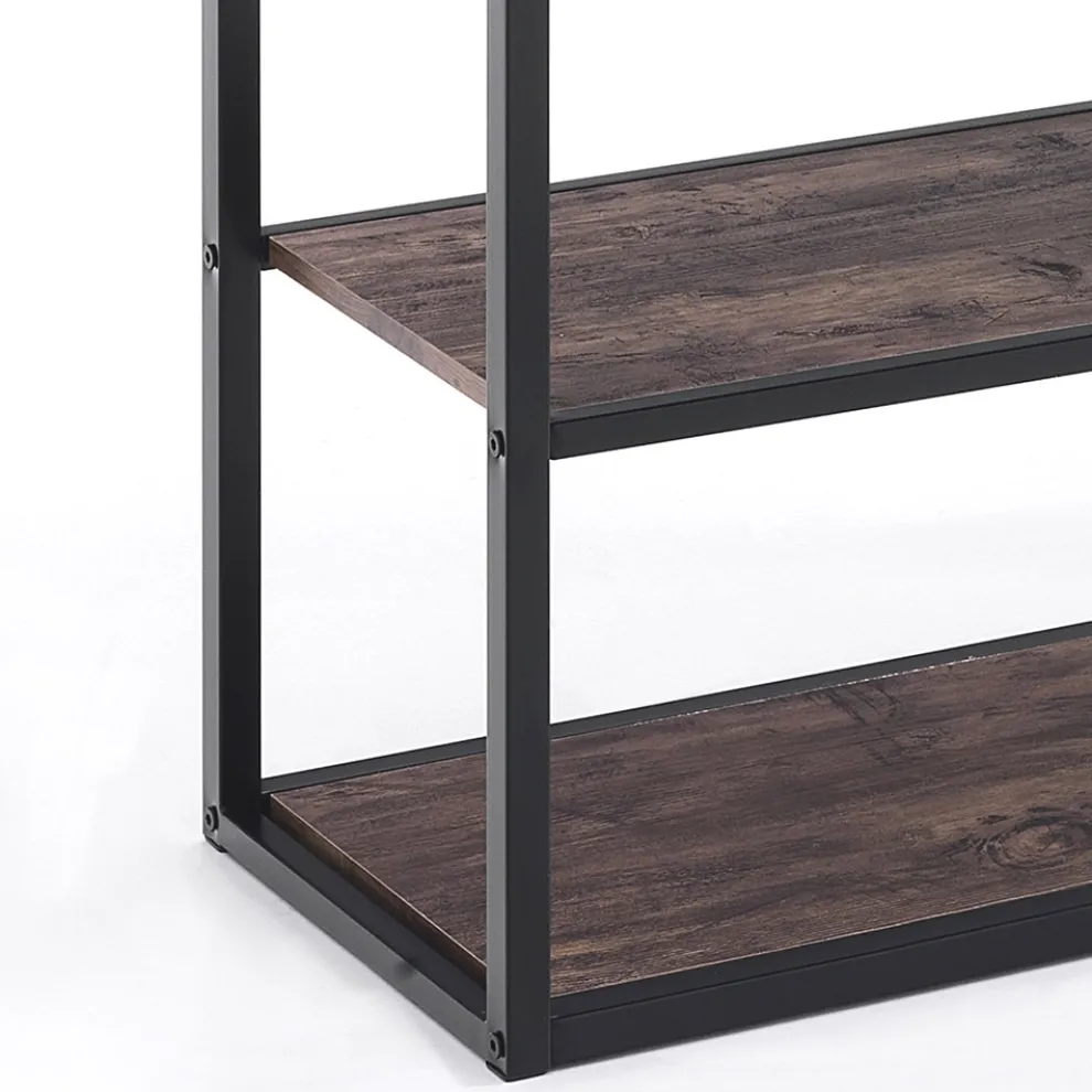 Bücherregal aus Metall und Holzregalen – Blei