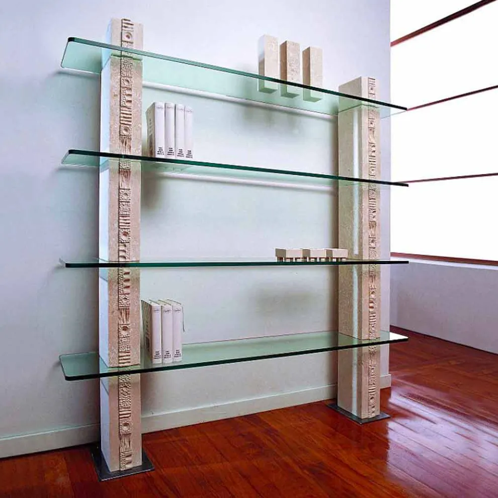 Bücherregal aus Stein und Kristall in modernem Design Galene