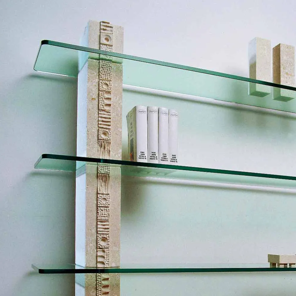 Bücherregal aus Stein und Kristall in modernem Design Galene