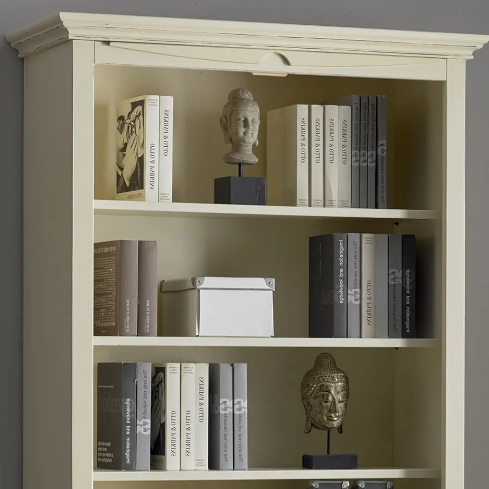 Bücherregal mit 4 Fächern und 2 Türen. Aus Holz, hergestellt in Italien – Eastre