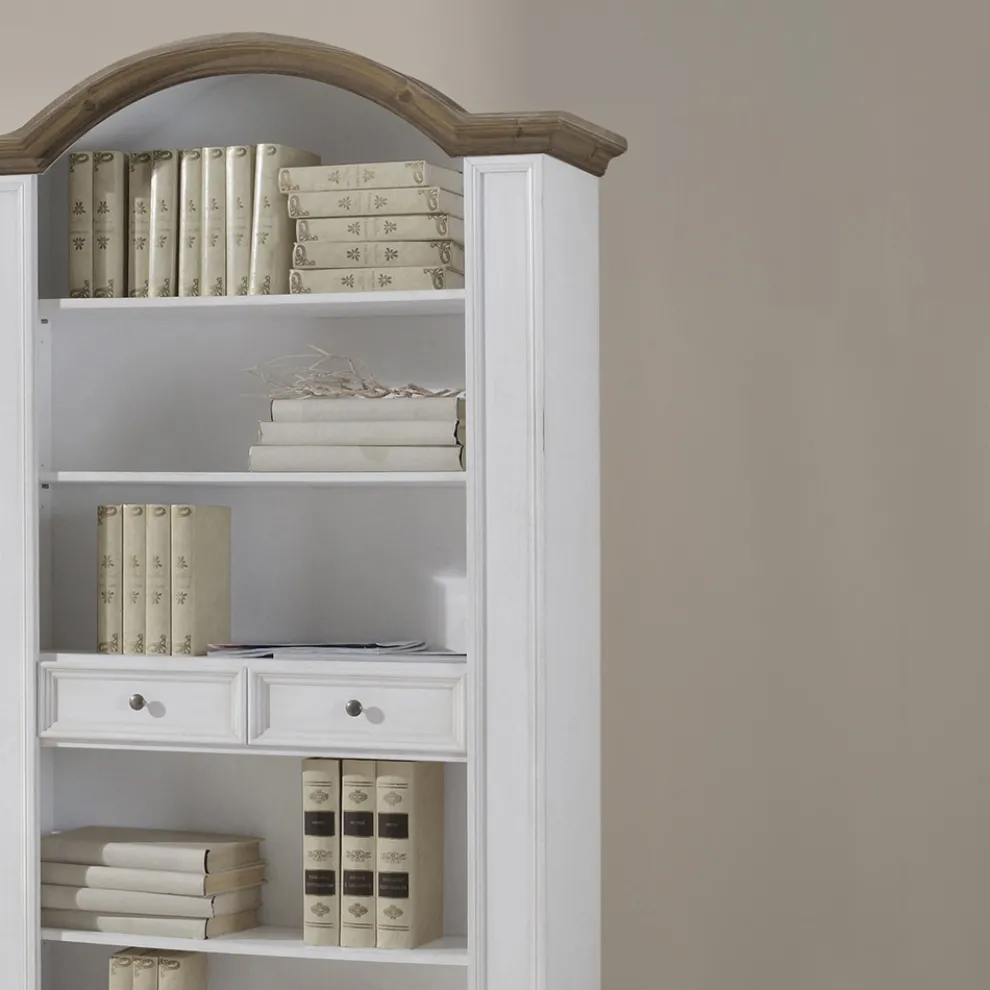 Bücherregal mit 6 offenen Fächern und 2 Schubladen Made in Italy – Flora