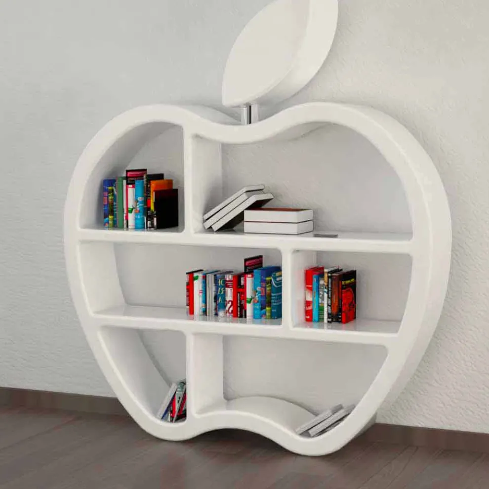 Bücherregal modern rot, weiß oder grau Gluttony