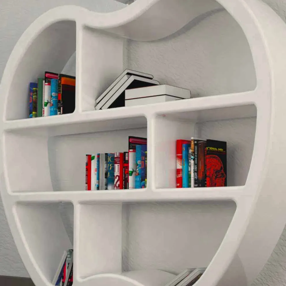 Bücherregal modern rot, weiß oder grau Gluttony