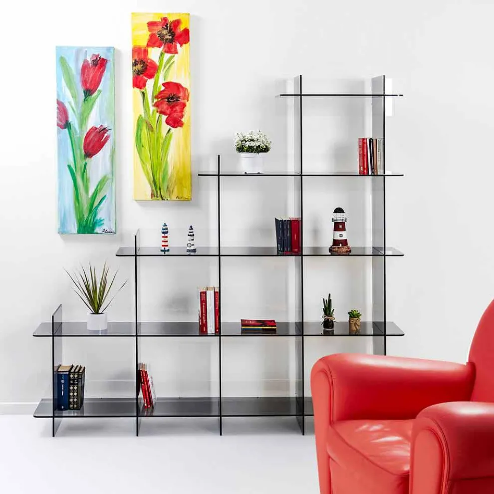 Bücherregal Sfera3 L180 x H180 x P30 cm, hergestellt in Italien