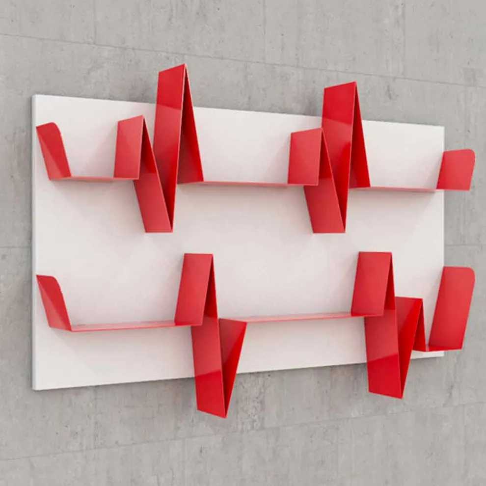 Bücherschrank moderner Design  Battikuore  130x87 (2 Regale) Mabele aus Metall