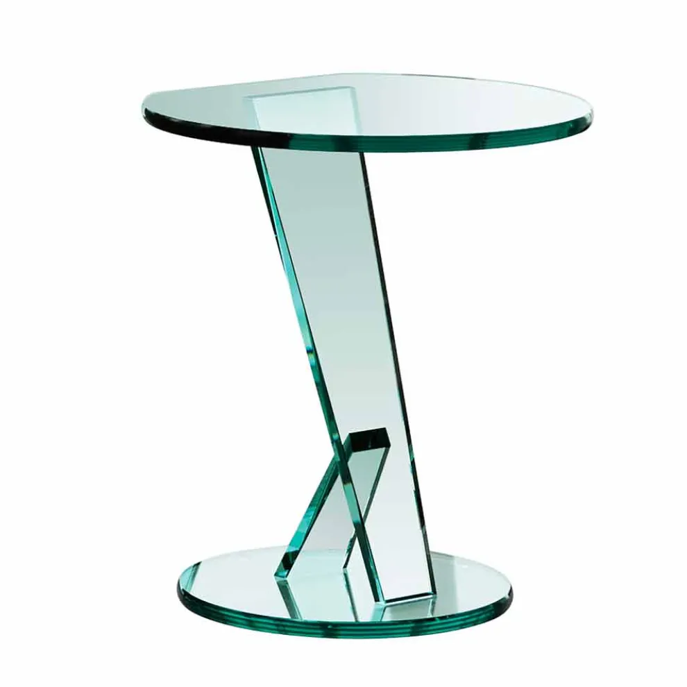 Beistelltisch Sofa aus extra klarem Glas Made in Italy - Tarzan