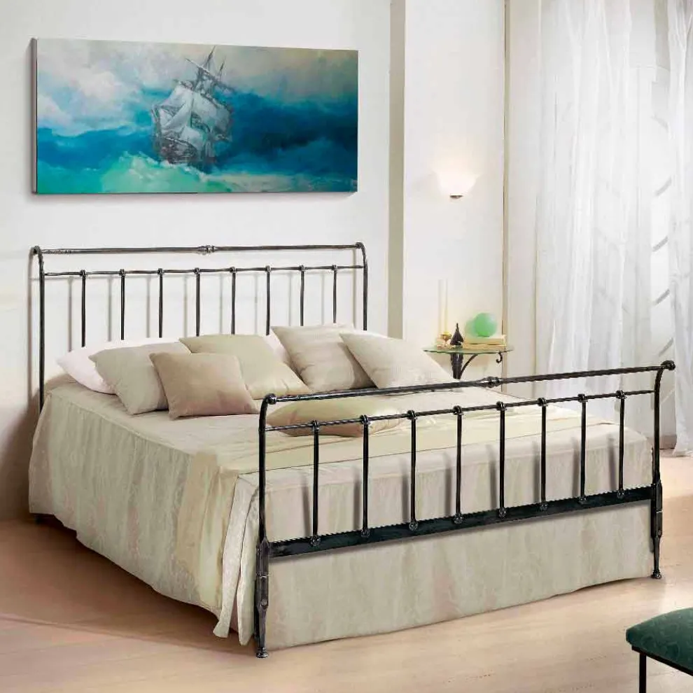 Doppelbett 160x190 cm aus Schmiedeeisen handgefertigt Kate