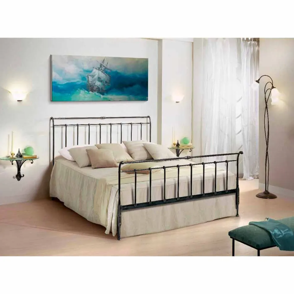 Doppelbett 160x190 cm aus Schmiedeeisen handgefertigt Kate