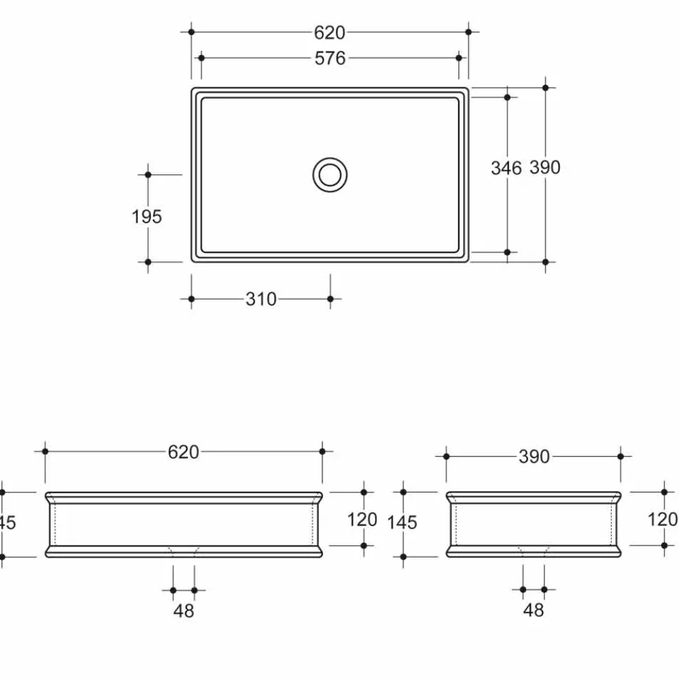Bicolor Keramik Aufsatzwaschtisch, hergestellt von Debora in Italien