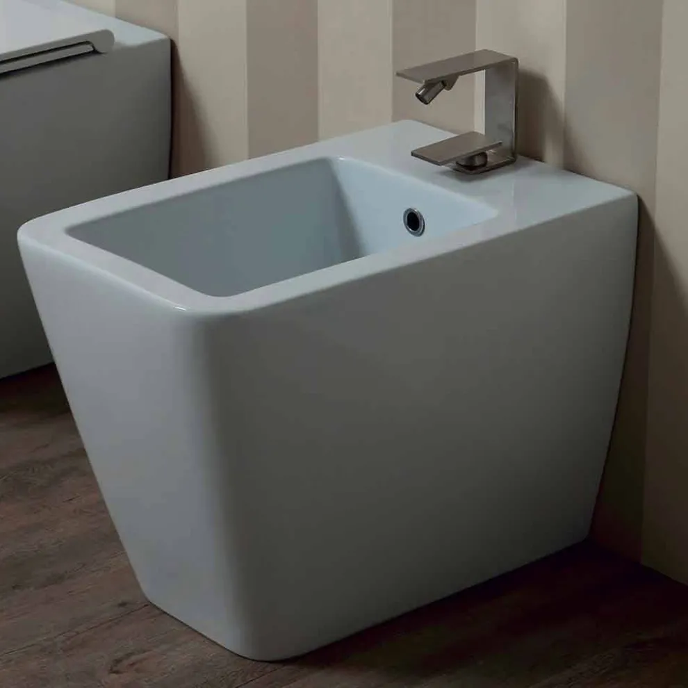 Bidet aus weißer Keramik modernes Design Sun 55x35cm made in Italy