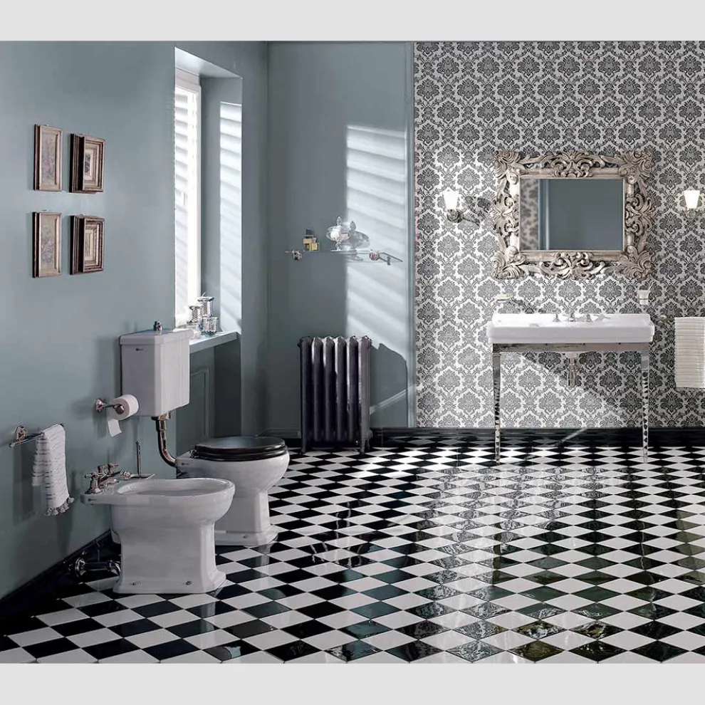 Bidet in weißer oder schwarzer klassischer Keramik aus dem Boden Made in Italy - Marwa