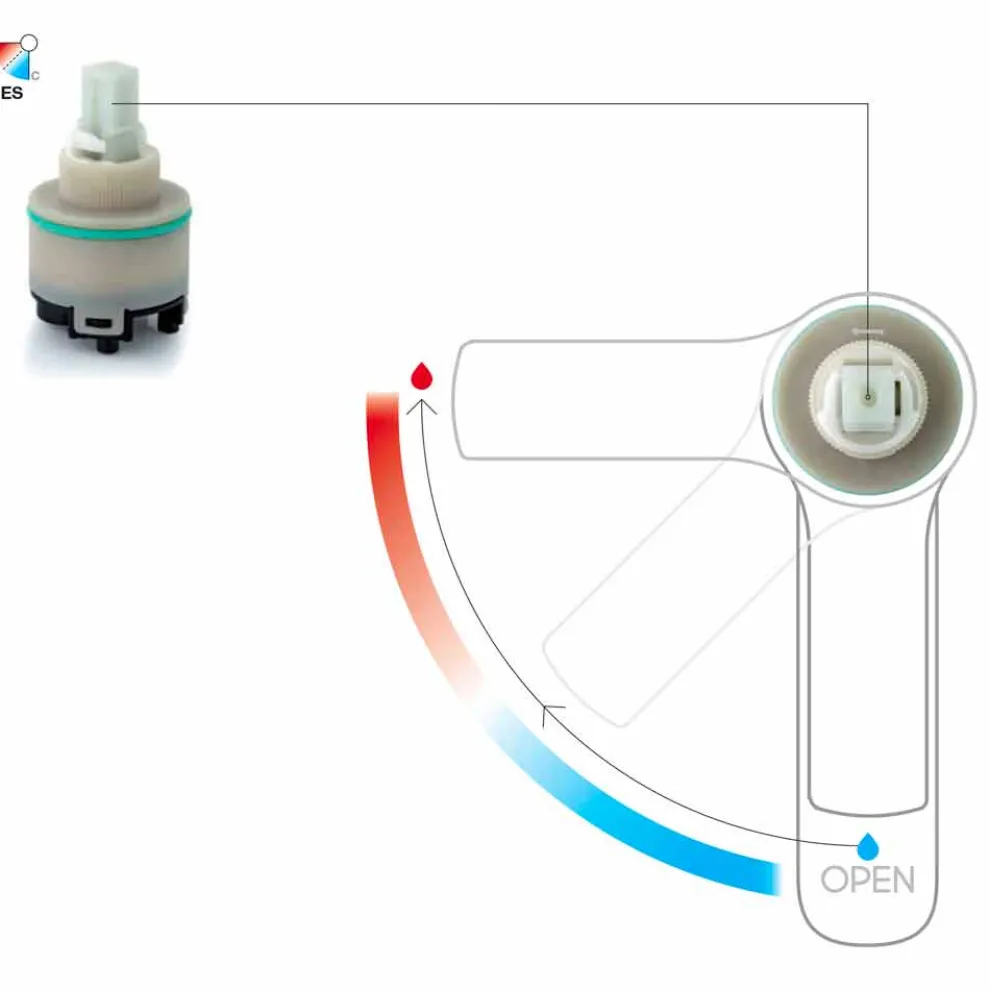 Bidetmischer aus verchromtem Messing ohne Abfluss Made in Italy - Sindra