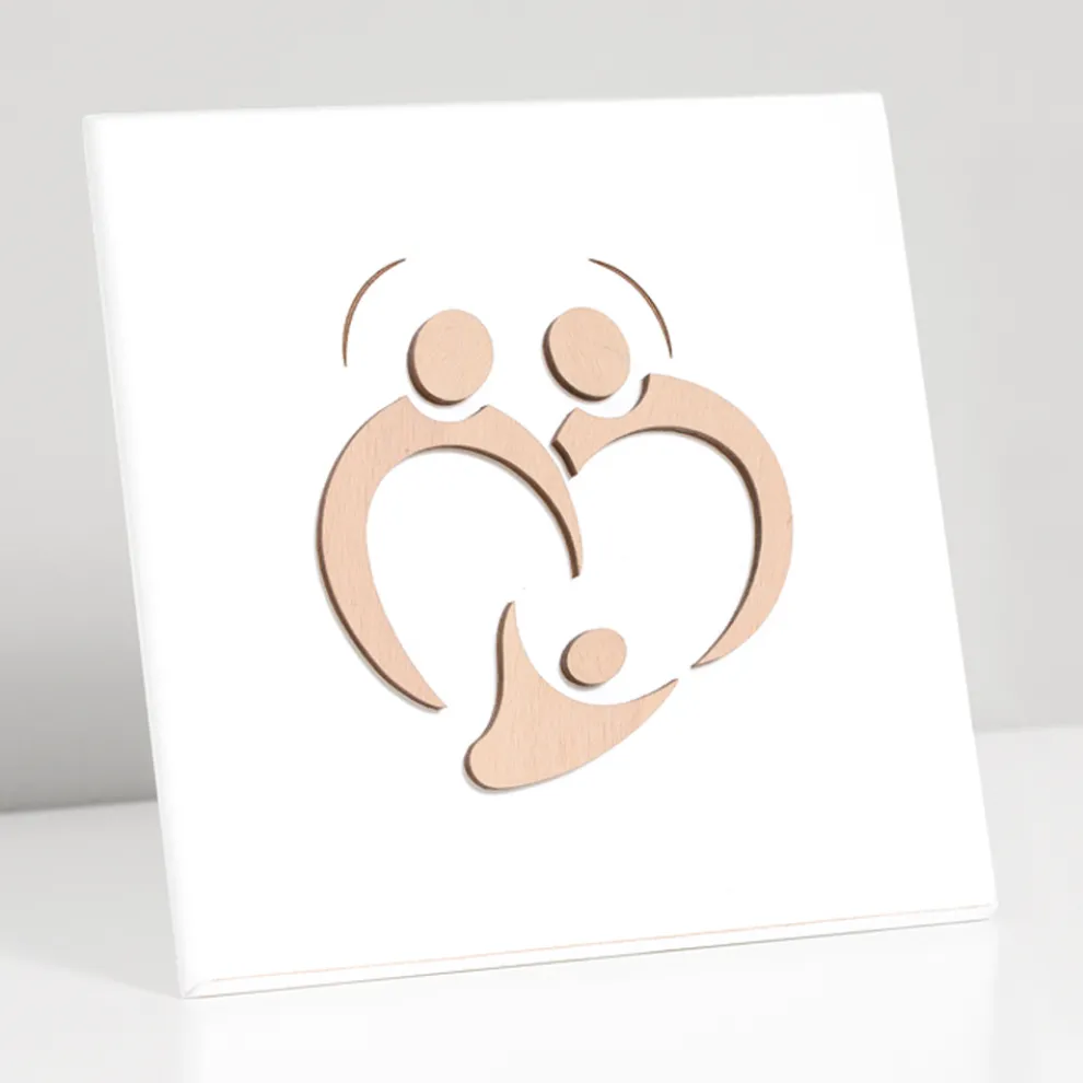 Bild der Heiligen Familie mit Lasergravur, hergestellt in Italien – Zuleika