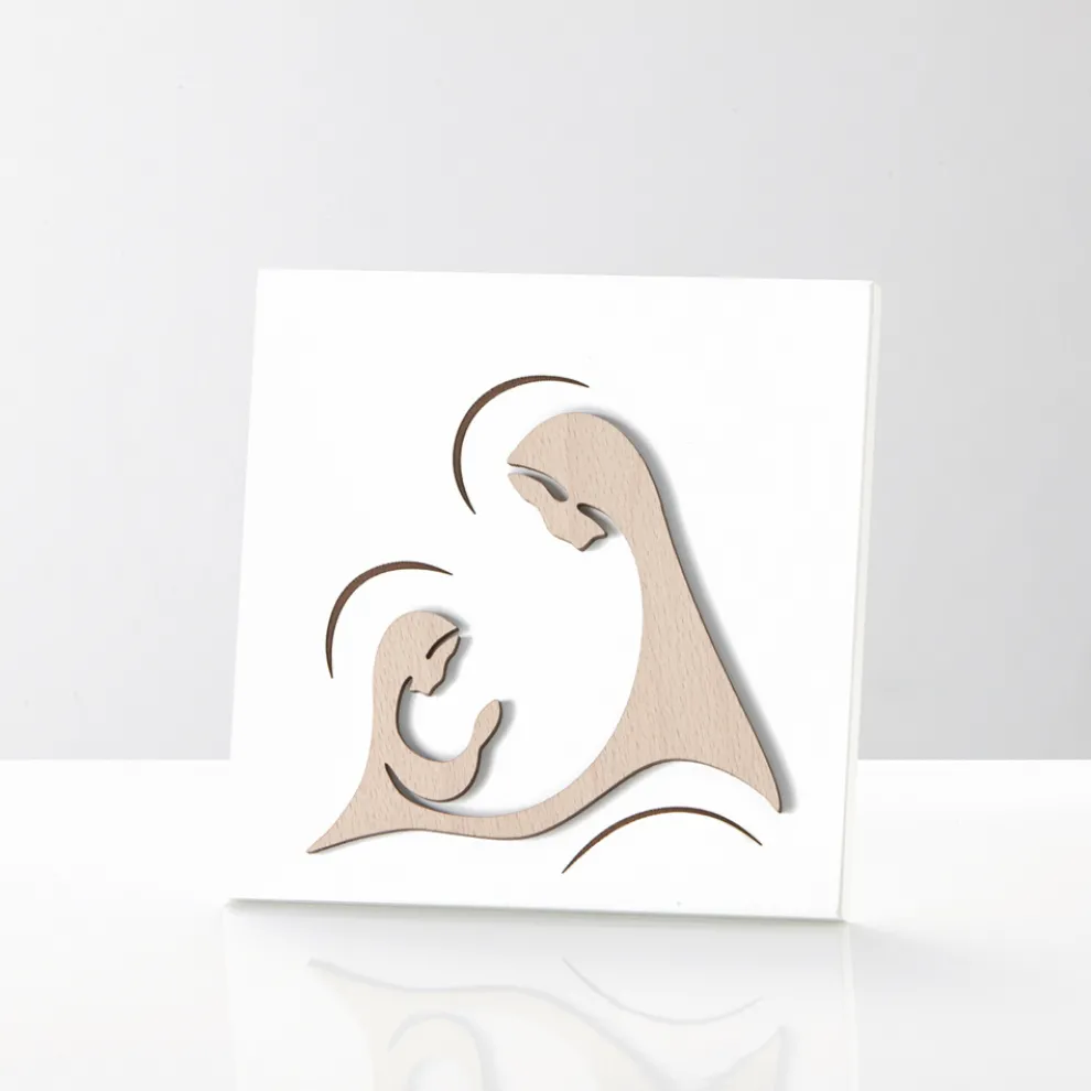 Bild mit der Erscheinung des Erzengels vor der Madonna, hergestellt in Italien – Abu