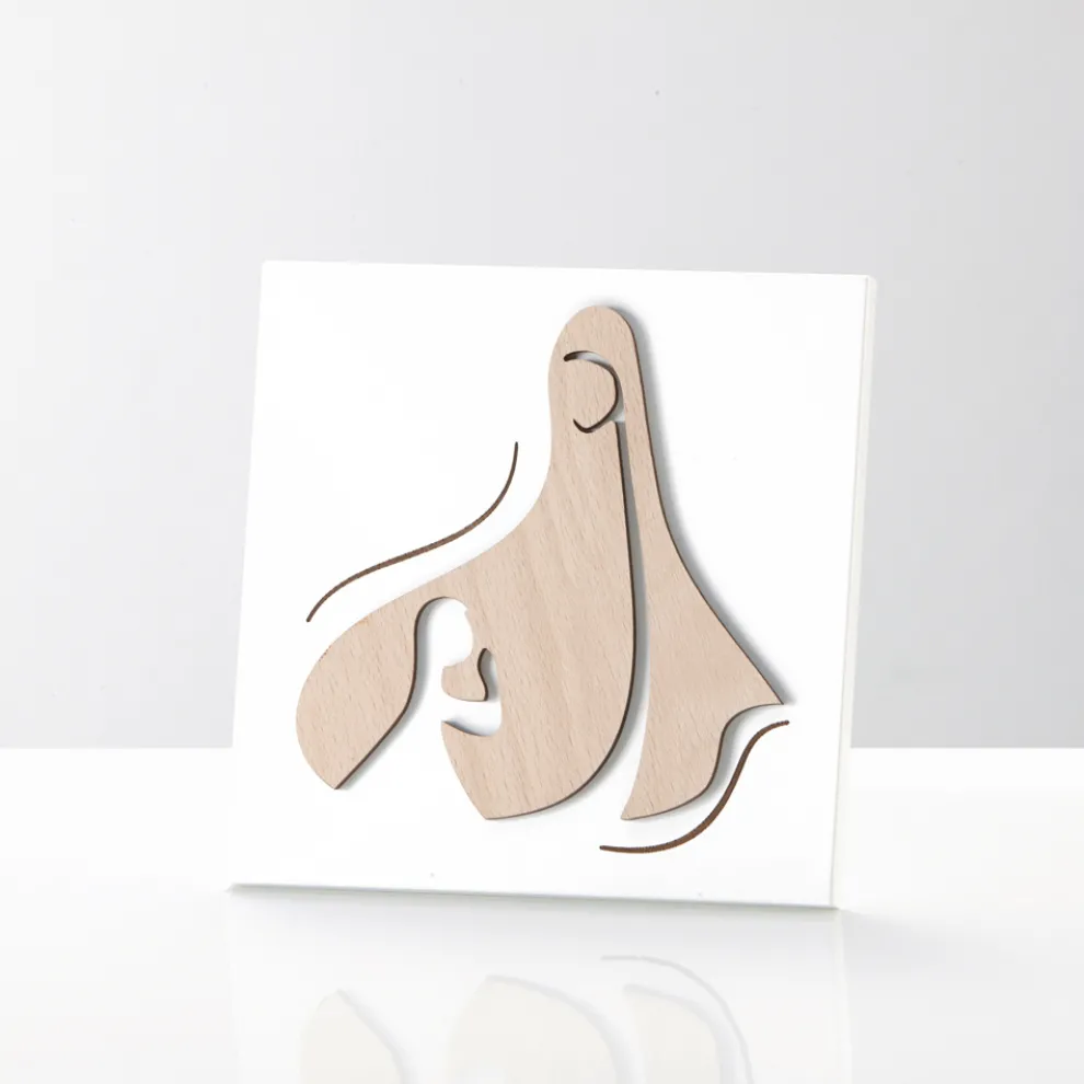 Bild mit heiliger Szene der Erscheinung des Engels vor der Madonna, hergestellt in Italien – Babuska