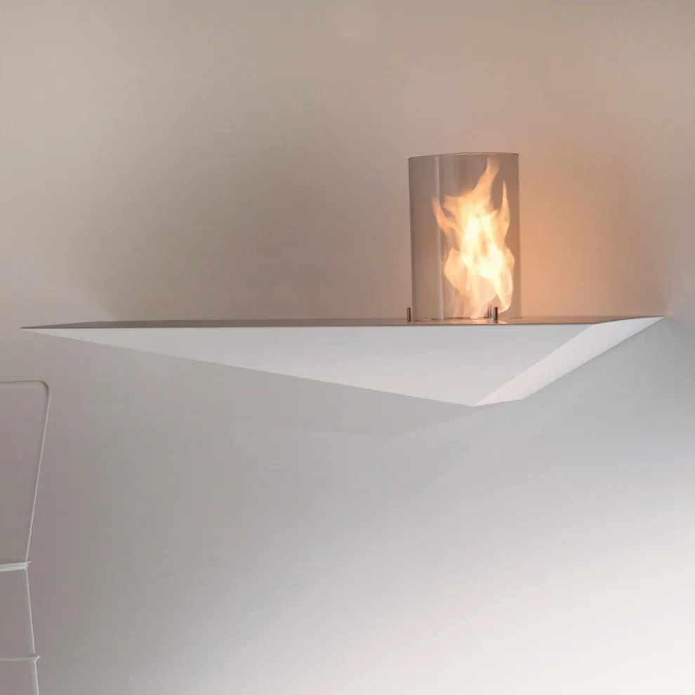 Biofireplace für modernes Design aus lackiertem Stahl und Glas - Malcolm
