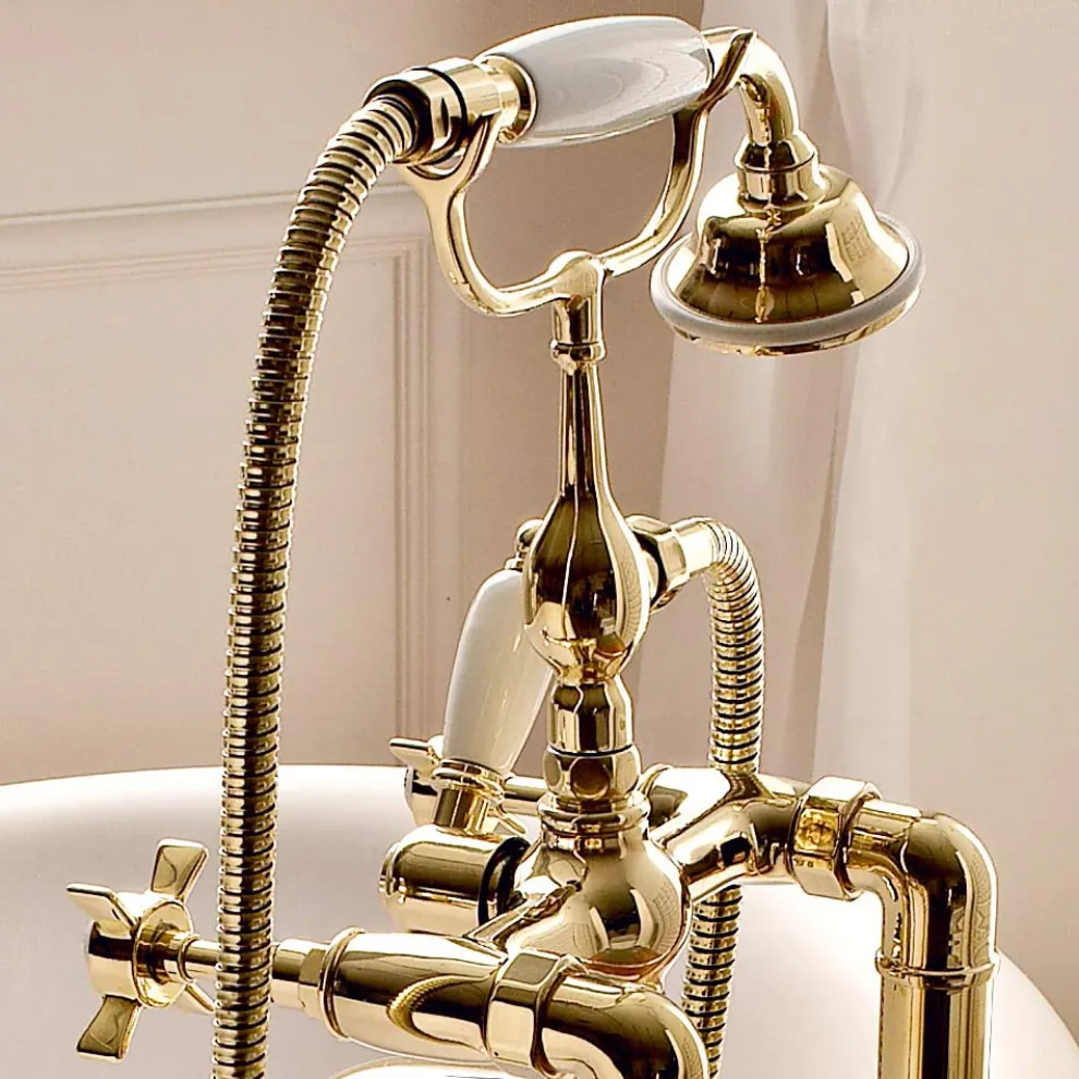 Boden-Badewannengruppe im Vintage-Design aus Messing Made in Italy - Katerina