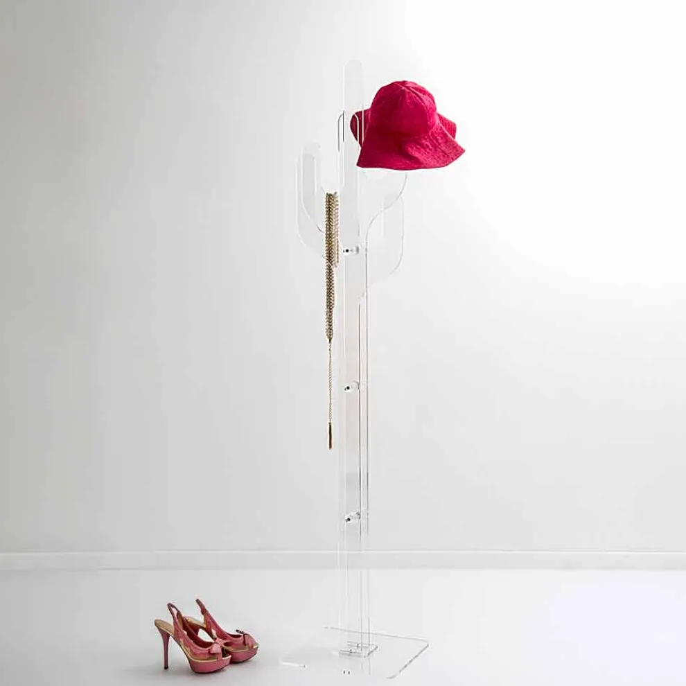 Boden-Kleiderbügel des transparenten Entwurfs des Kaktus transparenten, hergestellt in Italien