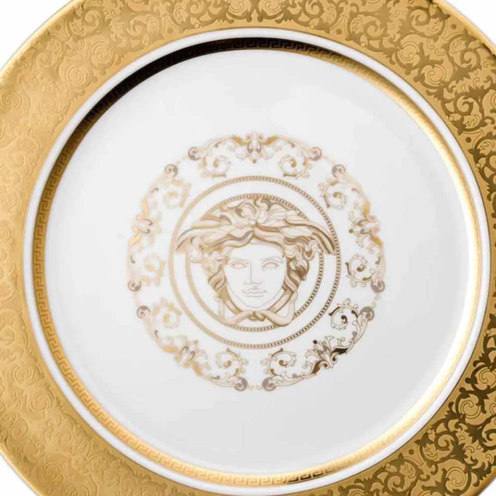 Rosenthal Versace Medusa Gala Gold Tellerhalter 30cm Porzellan