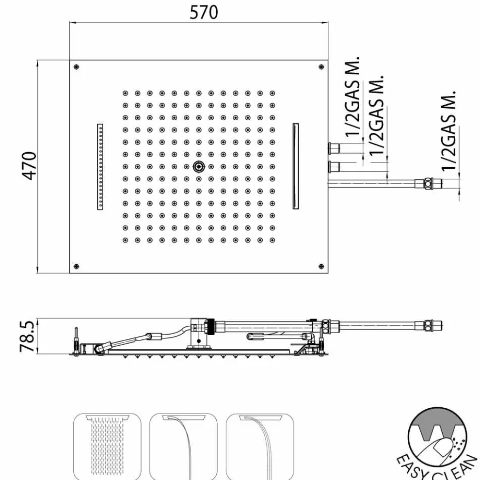 Bossini   Dream Regendusche 3-Strahl in modernem Design