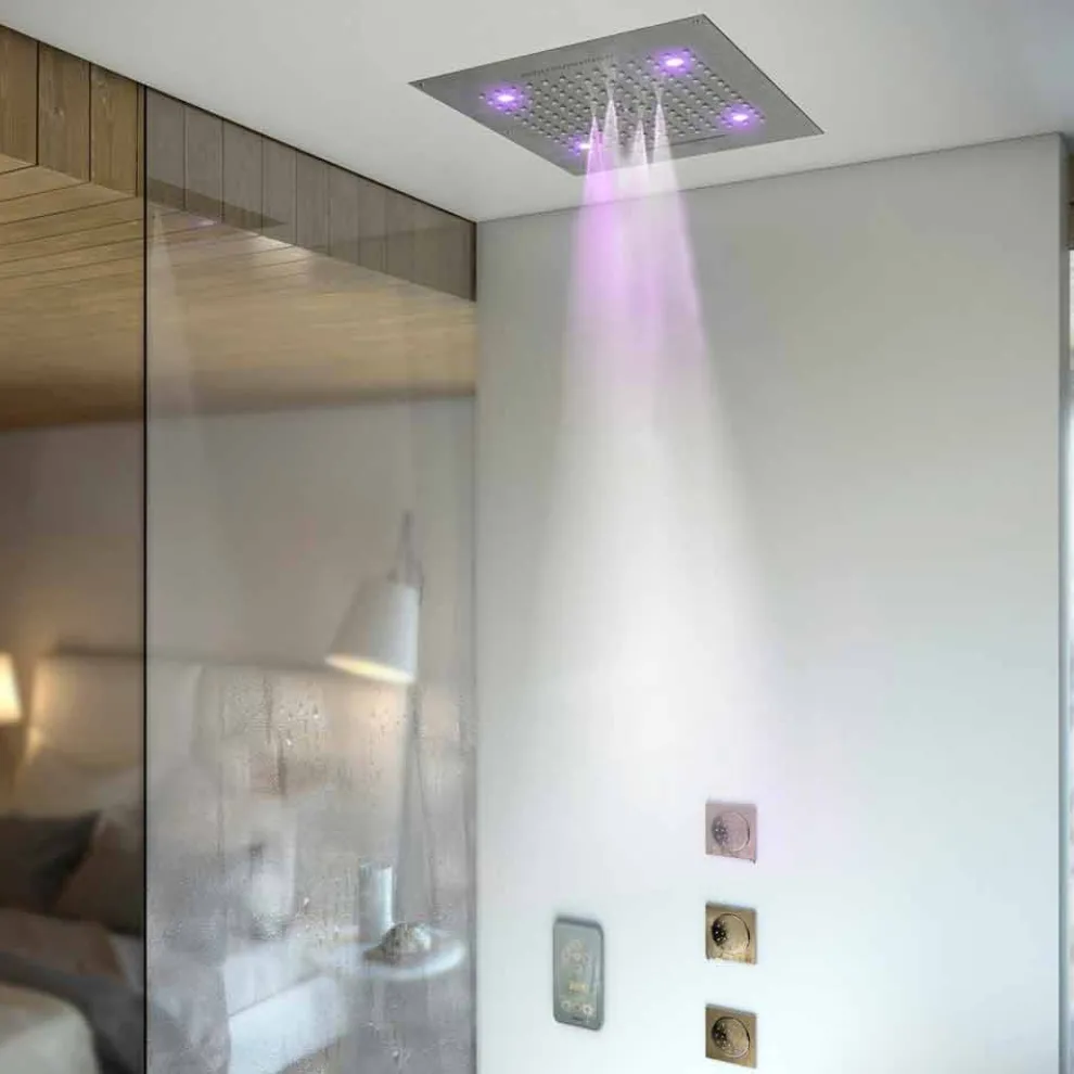 Bossini Moderner Duschkopf mit 4 Strahlarten und Cromotherapie Dream