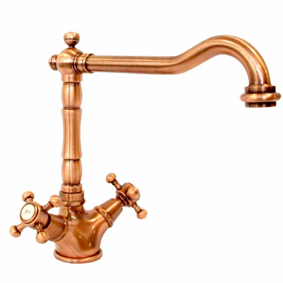 Einloch-Waschtischmischer in Messing Klassisches Design Made in Italy - Castor