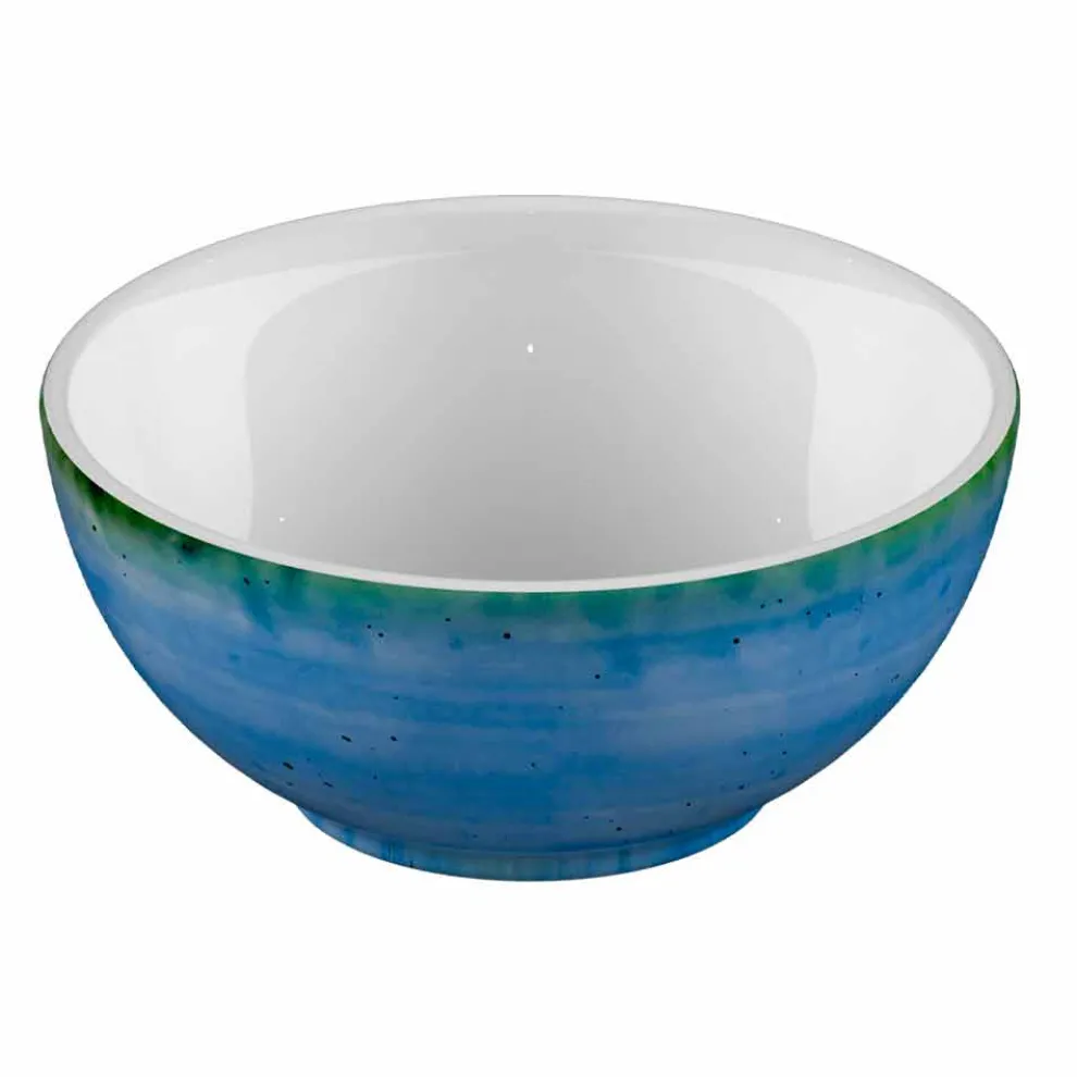 Service 6 Eisschalen und 2 Schalen aus farbigem Porzellan - Rurolo