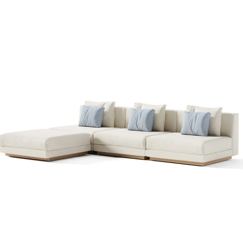 Modulares Outdoor-Sofa aus gepolstertem Stoff, hergestellt in Italien – Rubik