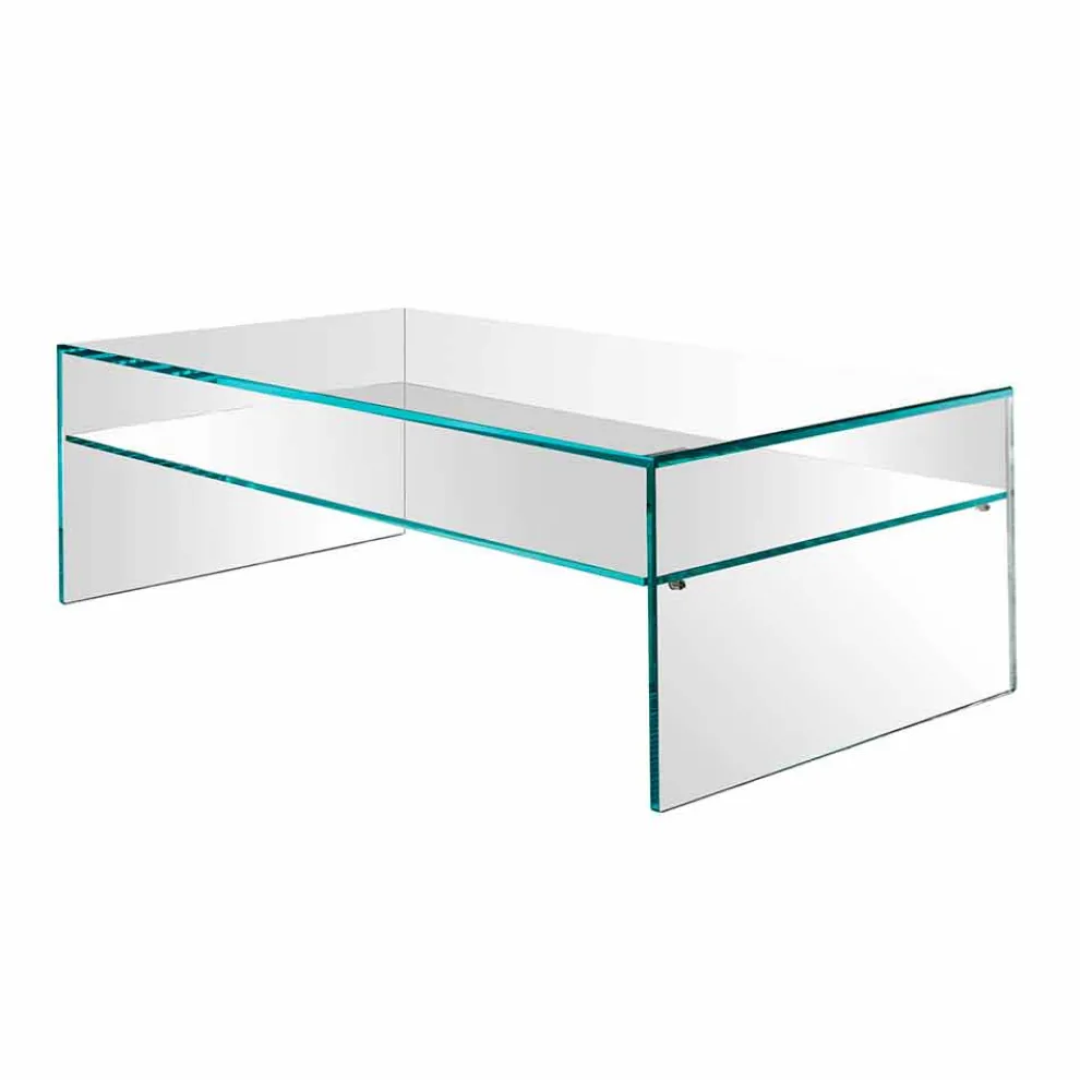Bridge Couchtisch aus extra klarem Glas Made in Italy - Tifrana