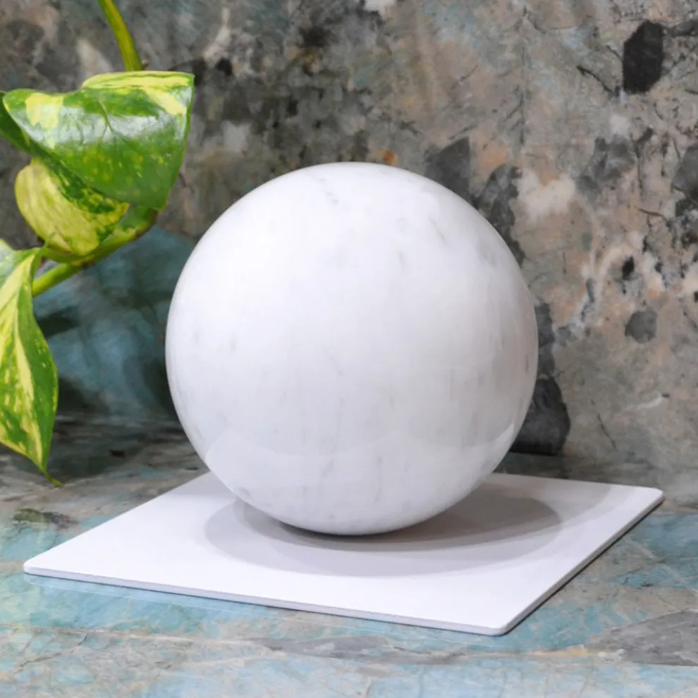 Briefbeschwerer aus Metall mit Marmorkugel Made in Italy - Watari
