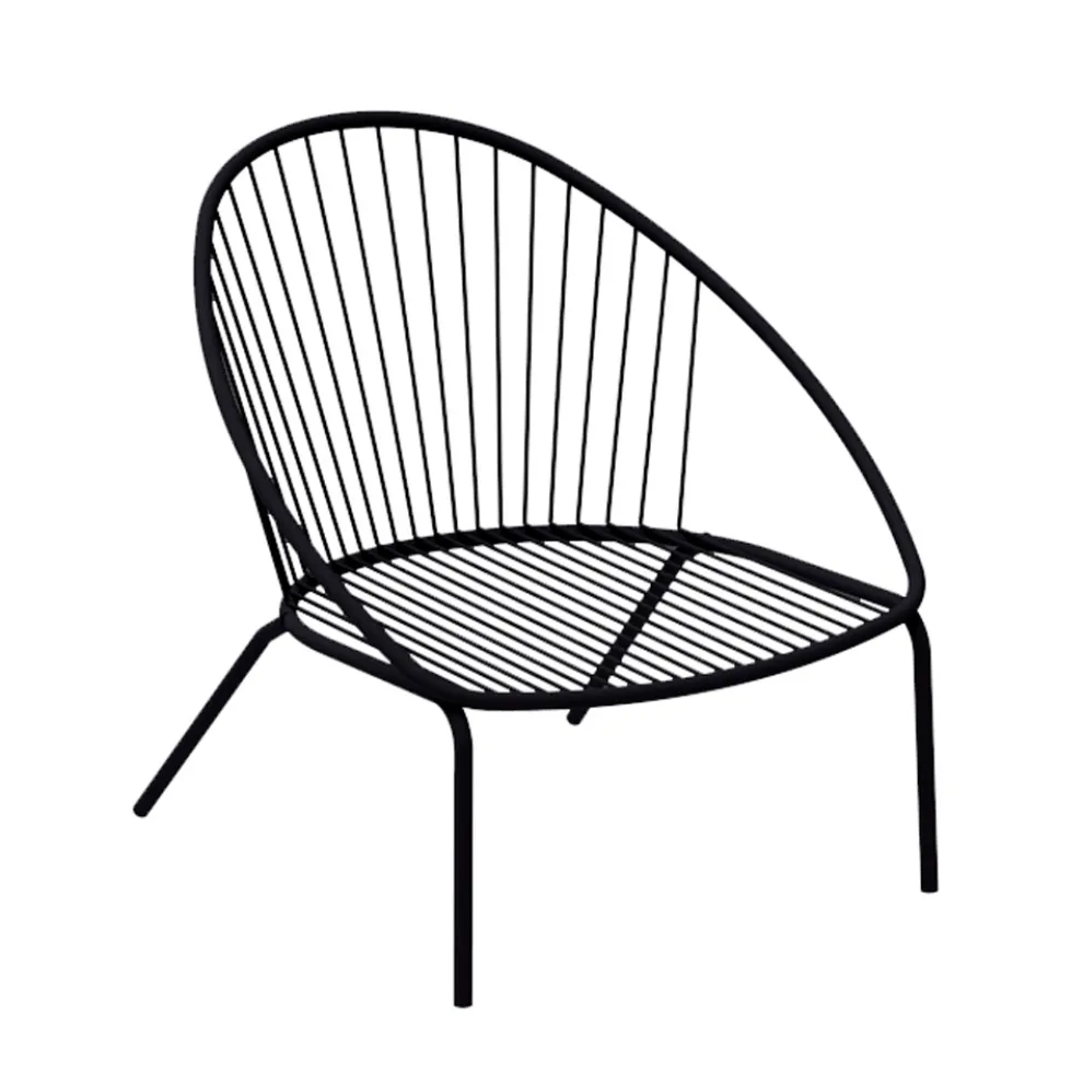 Niedriger stapelbarer Gartensessel aus Stahl Made in Italy - Sansa