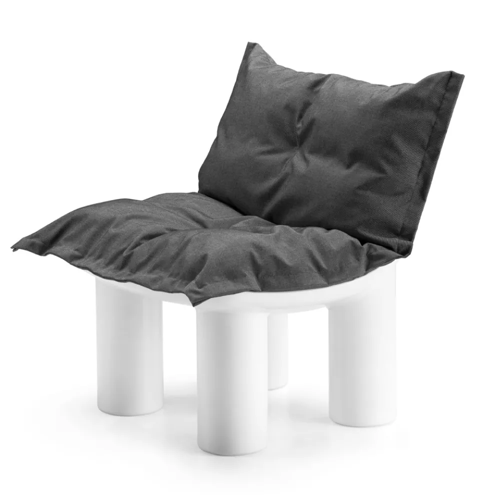 Outdoor-Sessel aus Polyethylen mit Kissen Made in Italy - Freccia