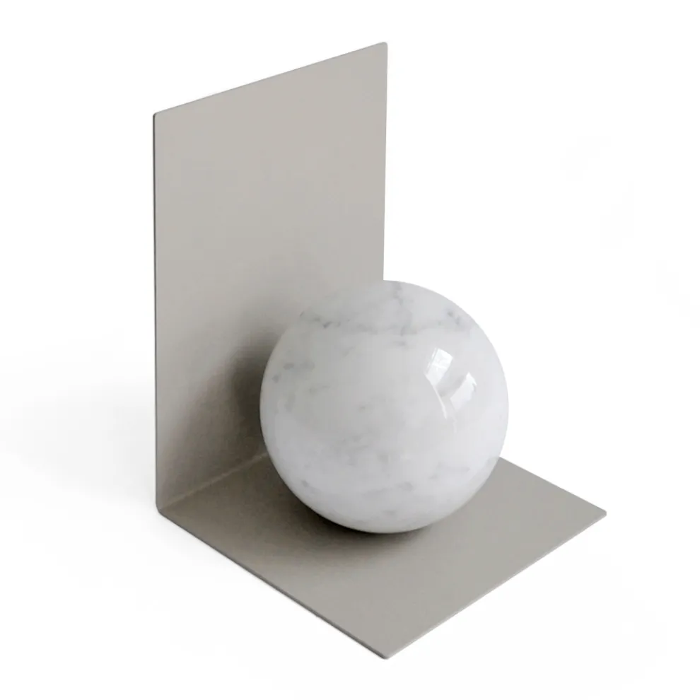 Buchstütze aus Metall mit Marmorkugel Made in Italy - Akira