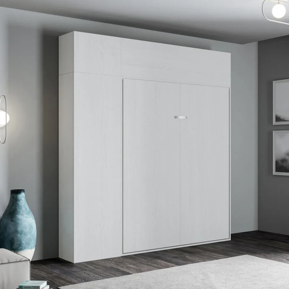 Vertikales Klappbett mit Oberschrank und Säule - Magiccompare