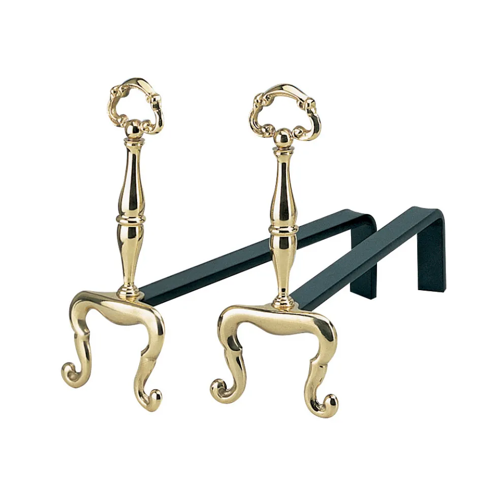 Kaminböcke, Höhe 32 cm, aus Messing, hergestellt in Italien – Panda