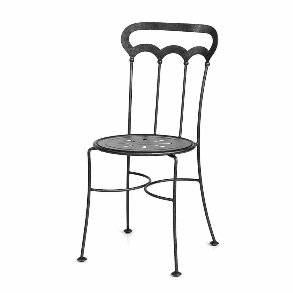 Stapelbarer Gartenstuhl aus Graphiteisen Made in Italy, 2 Stück - Catrina