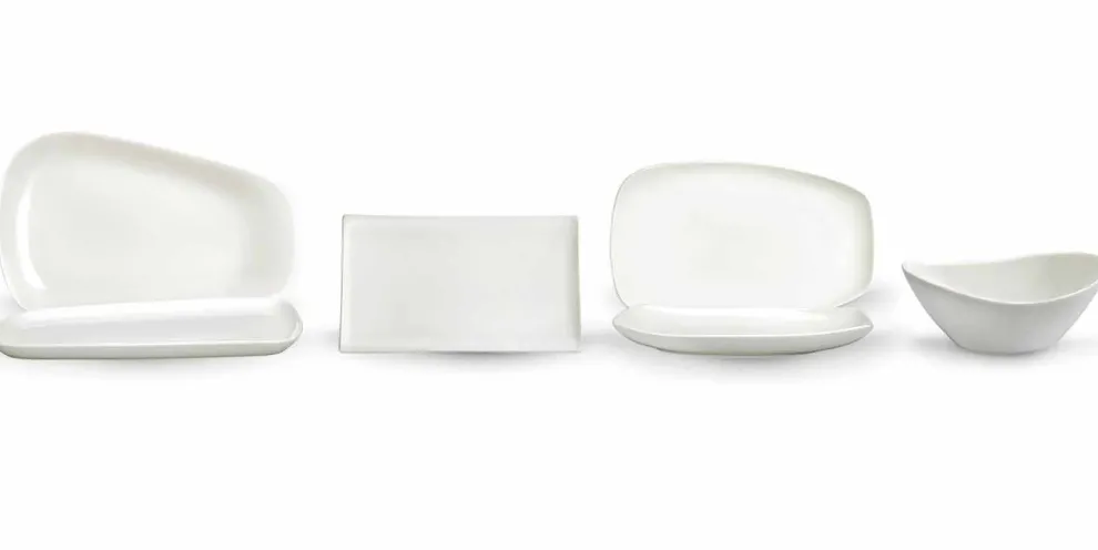 Weißes Porzellan Abendessen oder Servieren von Gerichten - Nalah