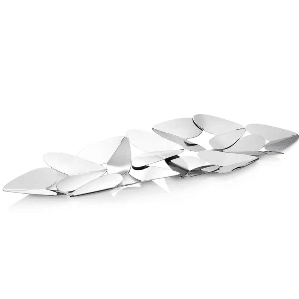 Lineares Herzstück mit Herzen aus silbernem Metall Elegantes Design - Arlan