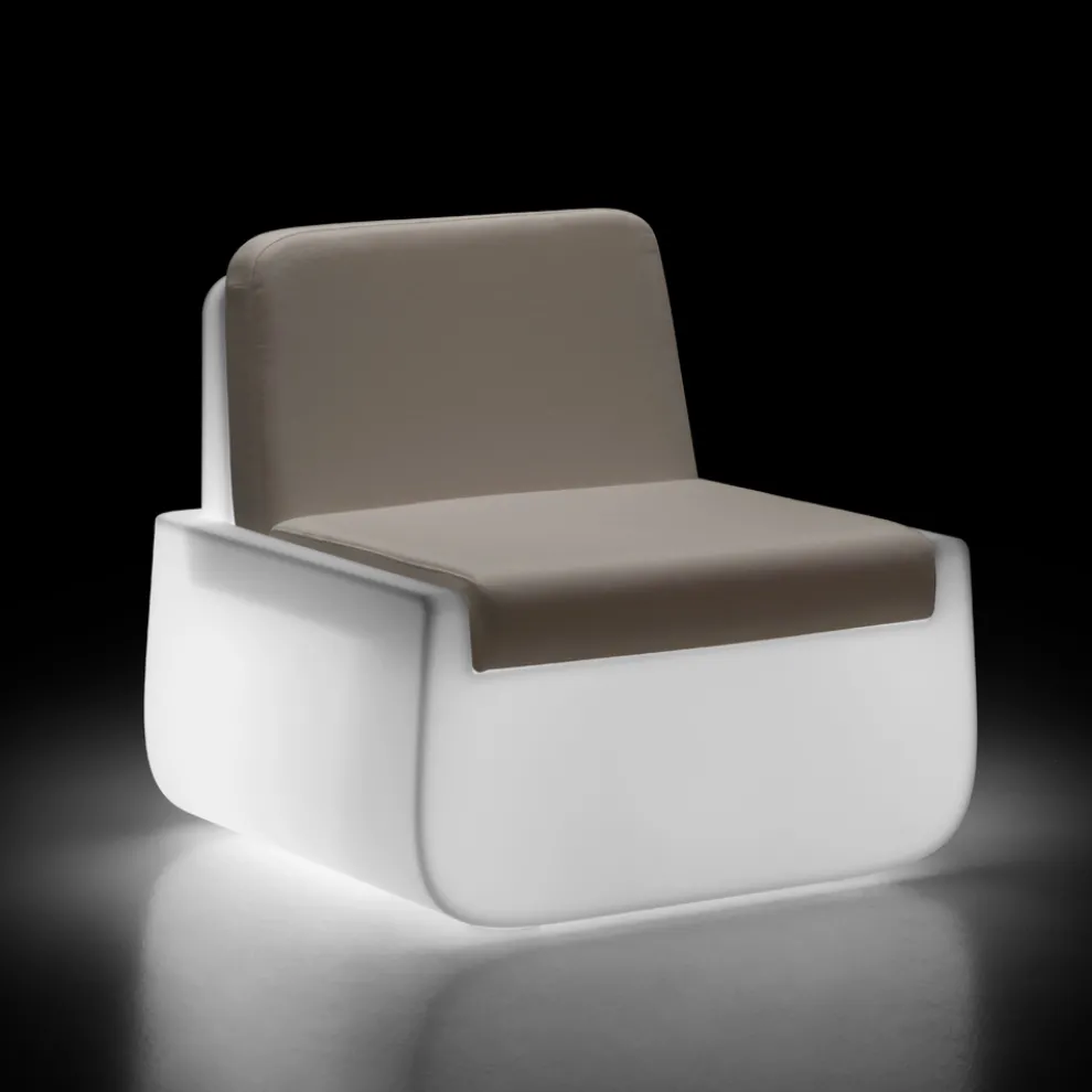 Leuchtender Outdoor-Sessel aus Polyethylen mit Kissen Made in Italy - Belida