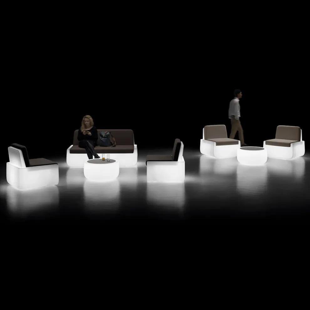 Leuchtender Outdoor-Sessel aus Polyethylen mit Kissen Made in Italy - Belida