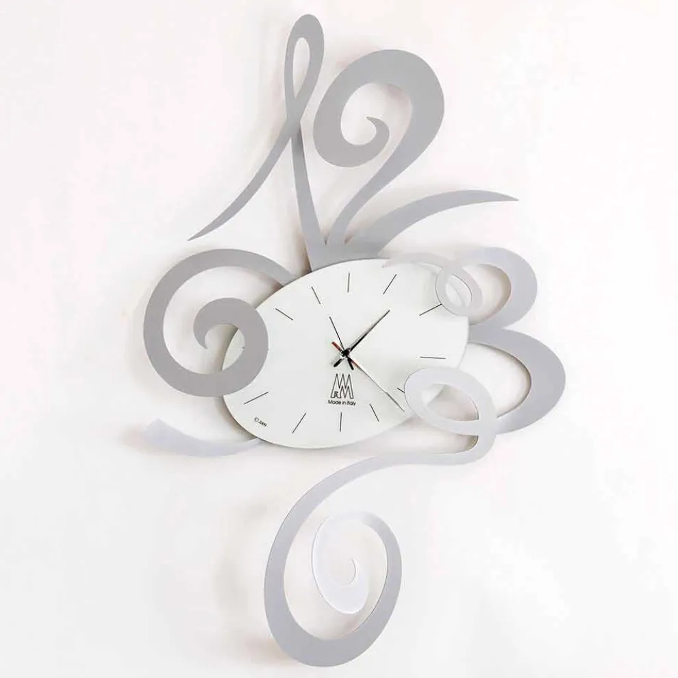 Wanduhr aus Eisen in schwarz, aluminium oder rot Made in Italy - Rosbif