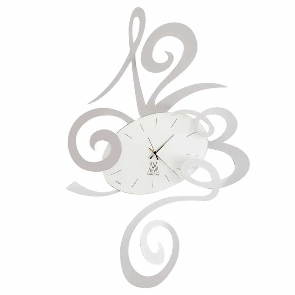 Wanduhr aus Eisen in schwarz, aluminium oder rot Made in Italy - Rosbif