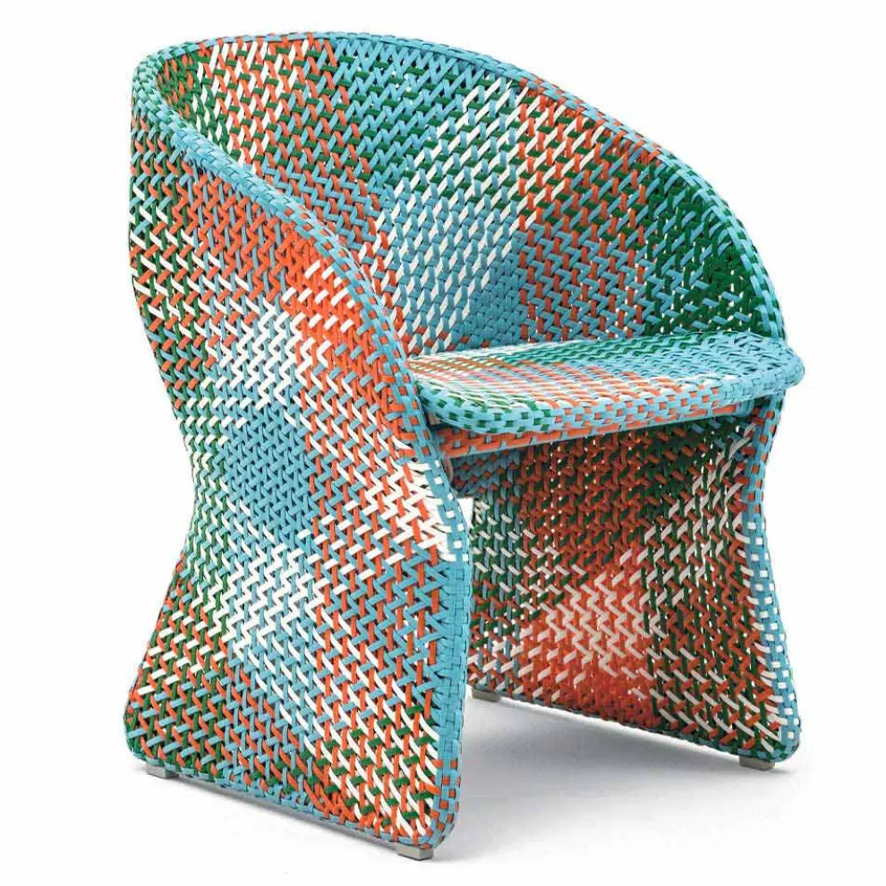 Gartensessel aus farbig geflochtener Kunstfaser - Maat von Varaschin