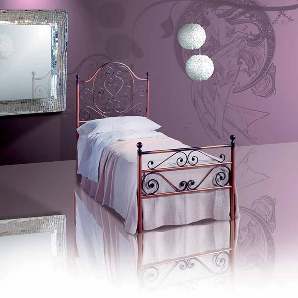 Zircone Einzelbett aus Schmiedeeisen in Design