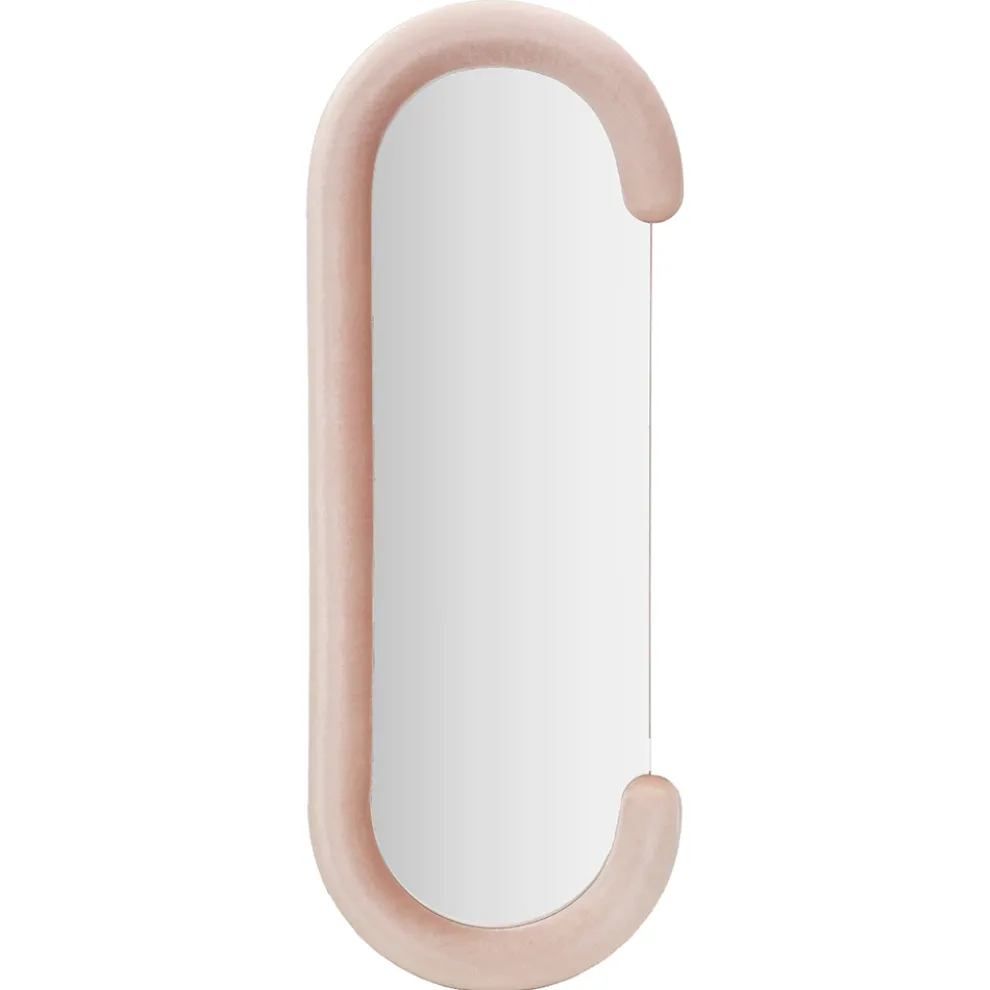 C-förmiger Wandspiegel mit MDF-Rahmen mit Samtbezug - Micheal